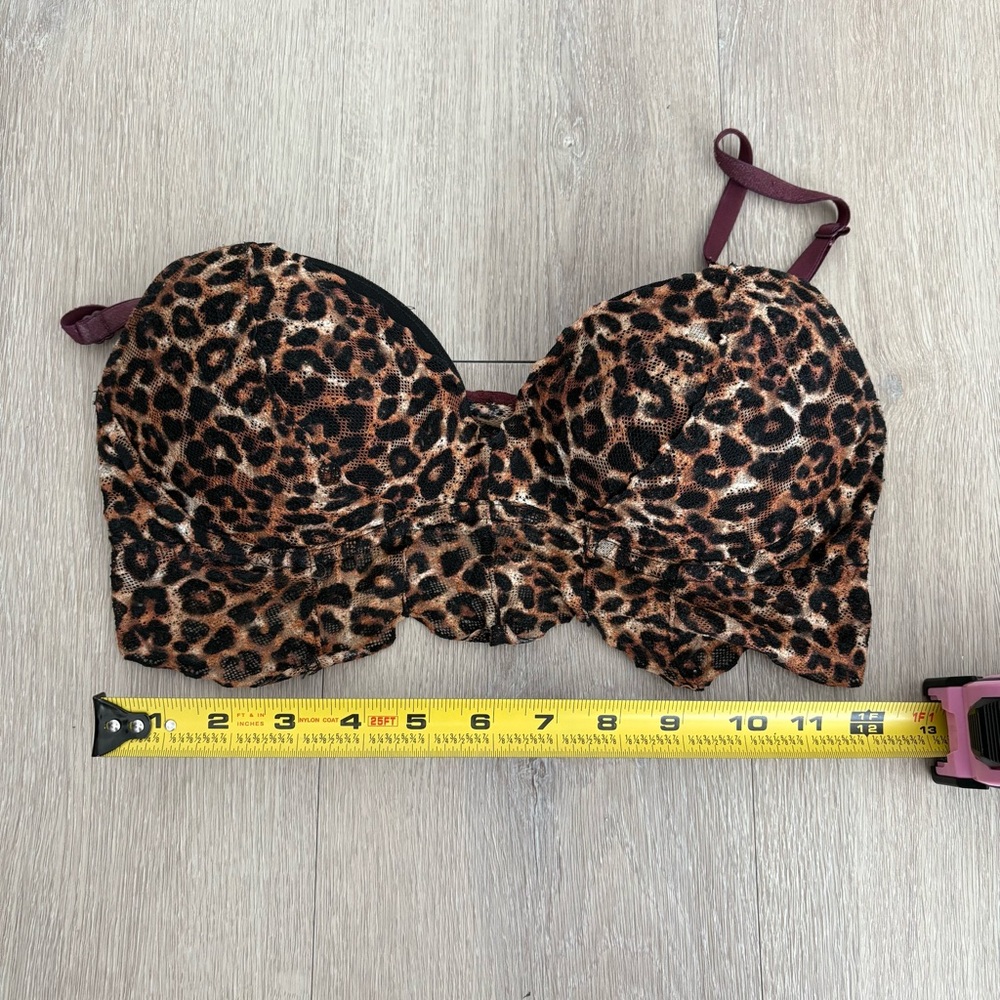 PINK Victorias Secrets Lace Bralette Small Chettah Animal Print Black Brown - Picture 10 of 11